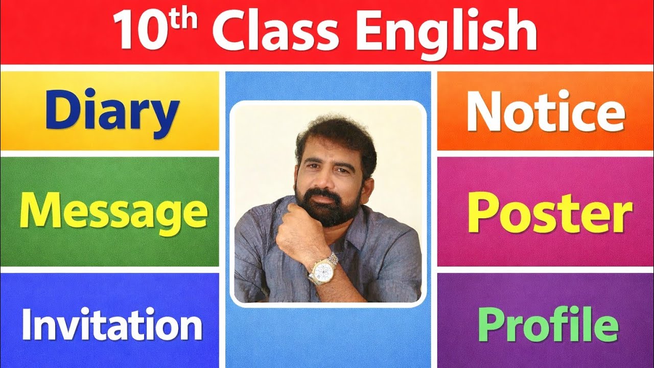 10th Class English Important Discourses | Diary | Message | Notice | Poster | Invitation |Profile
