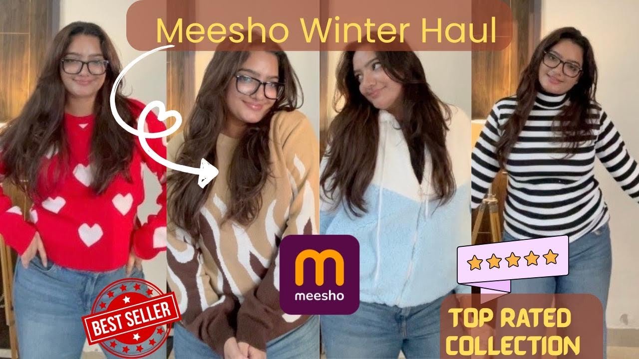 Huge Meesho Winter haul🧣 Pinteresty affordable sweaters,hoodie and more under 500/-😱 #ytvideos #haul