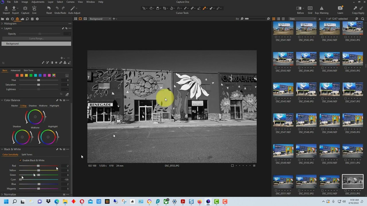 Capture One - Fun with Converting Color Photographs int Black and White with Capture One