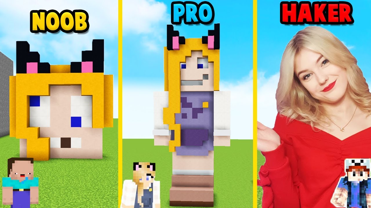 MINECRAFT - POMNIK BELLI CHALLENGE | NOOB vs PRO vs HAKER | Vito vs Bella