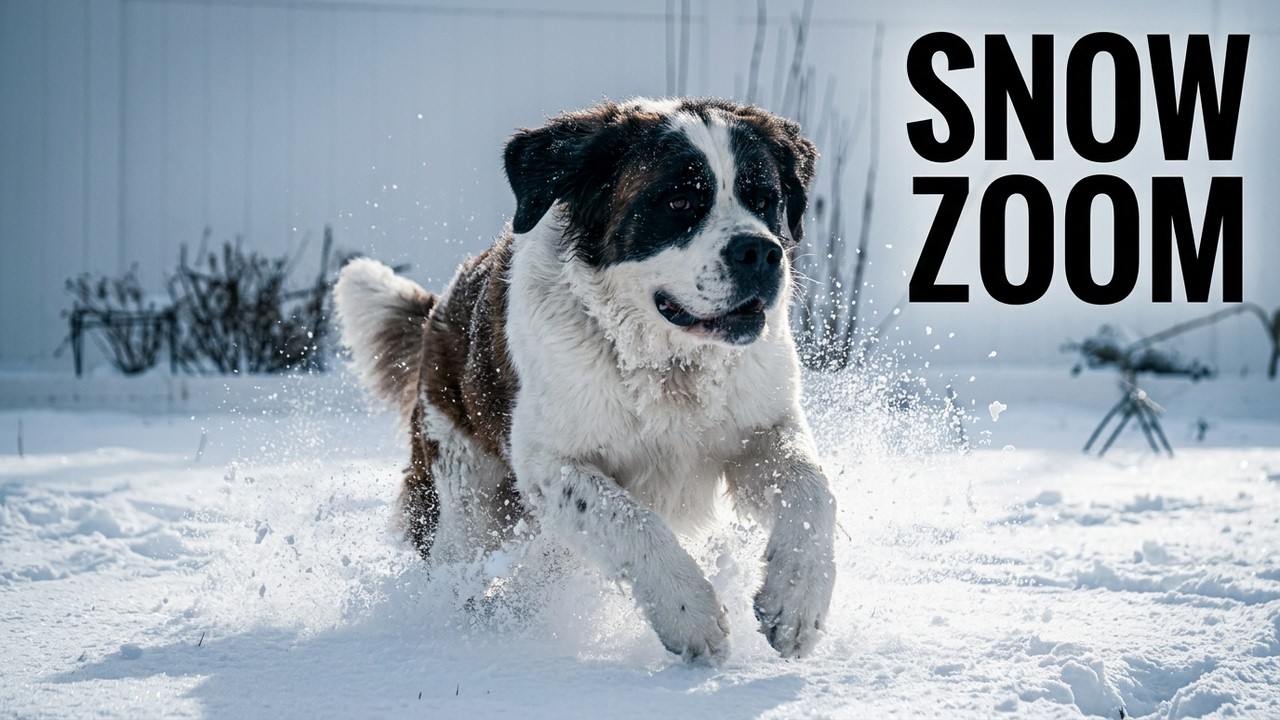 Giant Dog Zoomies! Sadhu the St. Bernard Loves the Snow
