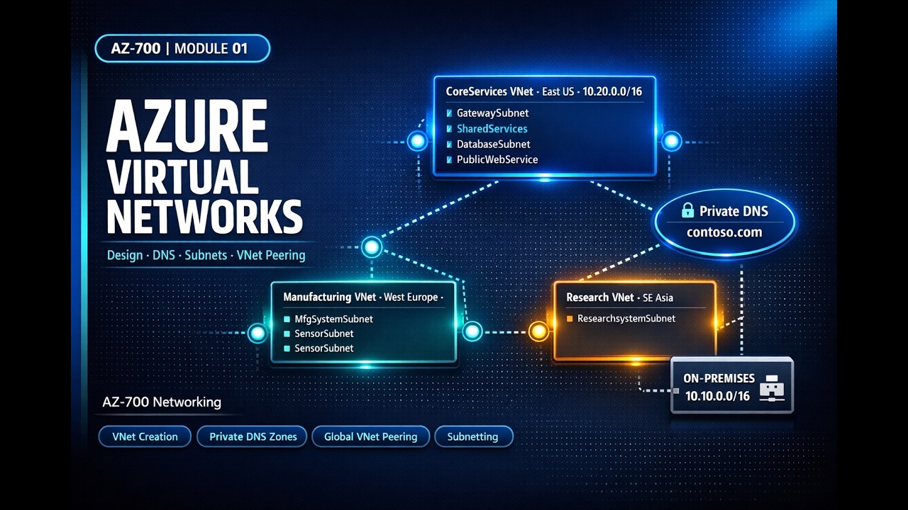 AZ-700 Lab : Azure Virtual Networks, DNS & VNet Peering | Full Hands-On Walkthrough