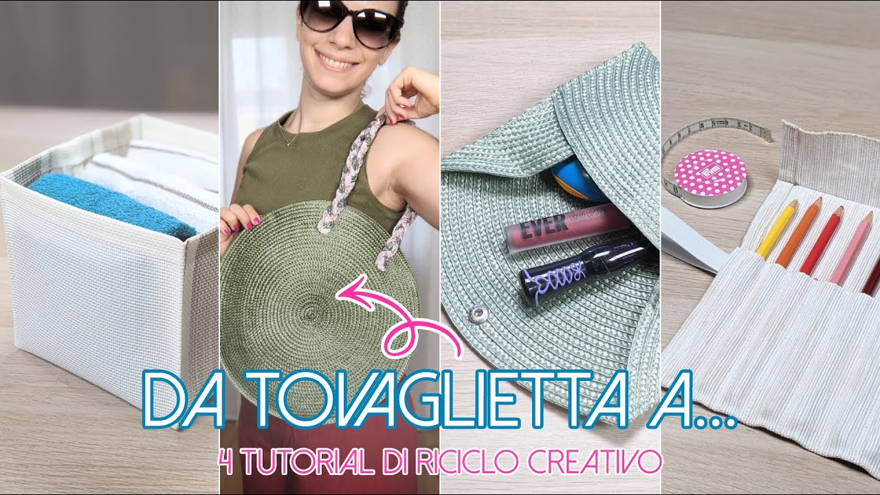 4 modi per trasformare una tovaglietta 🪡 | Riciclo creativo | Un punto alla volta