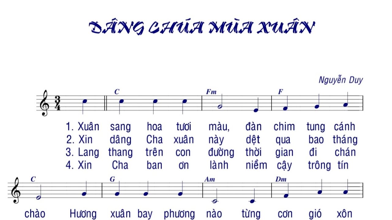 DÂNG CHÚA MÙA XUÂN - LM NGUYỄN DUY - Trình bày Trần Ngọc & Tuyết Mai - ( DL - Mùng 1, KL - Mùng 3 )