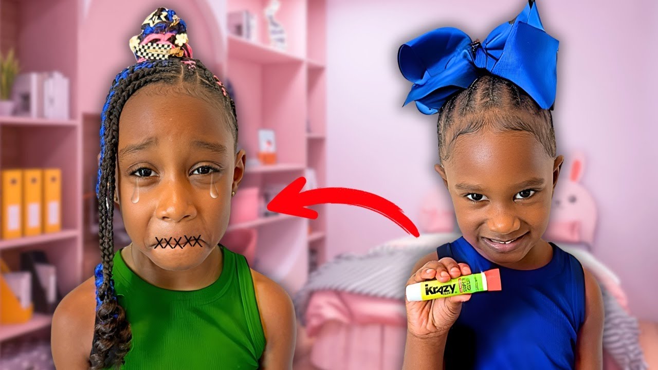 Little Sister Glued ANNOYING Sibling MOUTH Shut