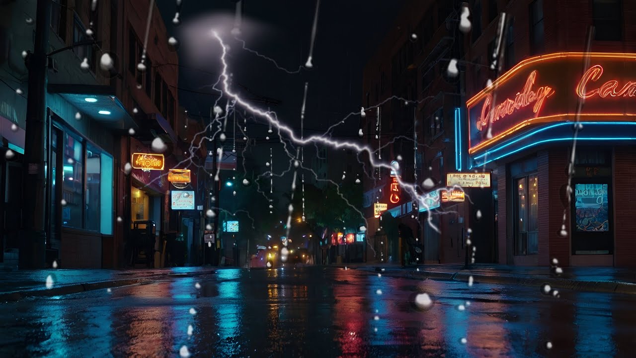 City Street Rain Ambience | Late Night Calm for Stress Relief