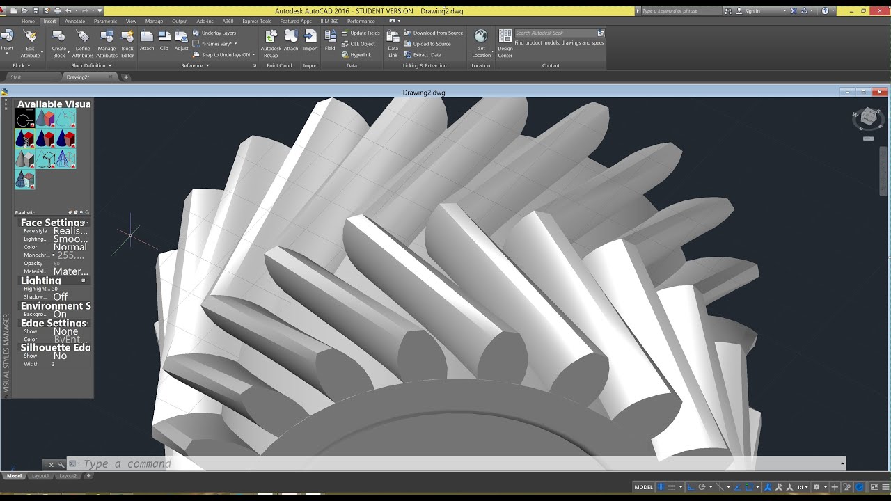 Beginner Tutorial 7 - Autodesk AutoCAD 2016 - Designing a Herringbone Gear