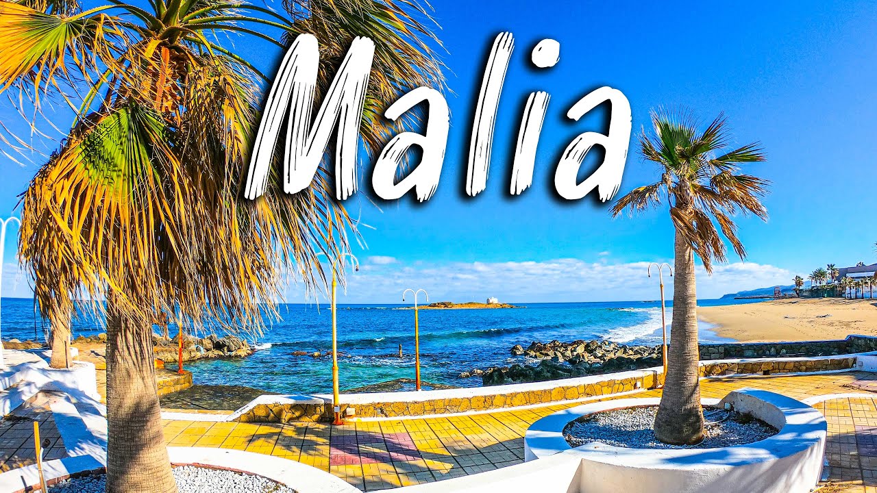 Winter walk in Malia, Crete || Greece [4k]