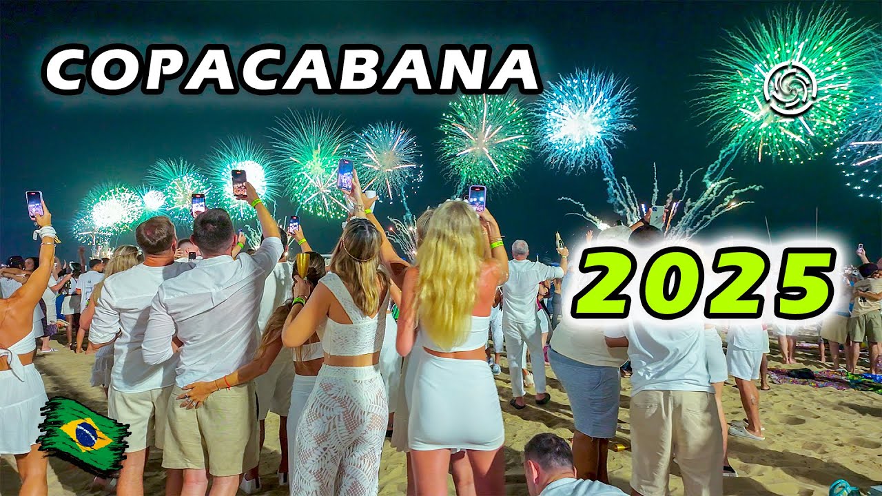 Канун Нового года в Копакабане 2025 🇧🇷 Новогодняя вечеринка — Рио-де-Жанейро, Бразилия 【 4K UHD 】