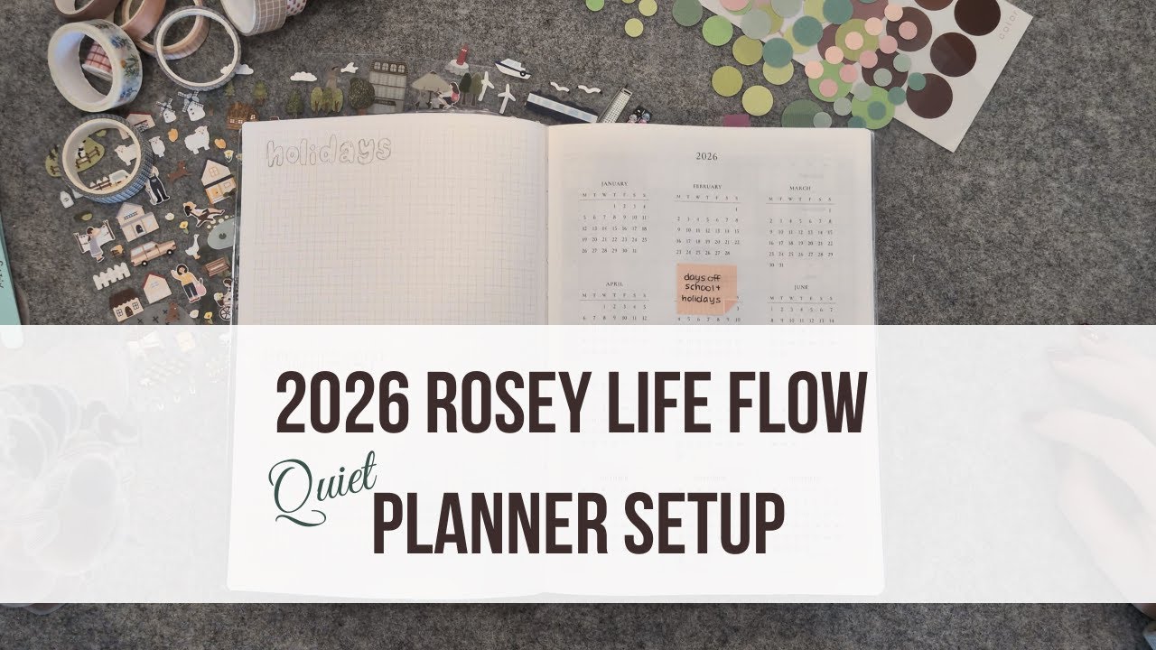 Quiet 2026 Rosey Life Flow Planner setup - plan with me