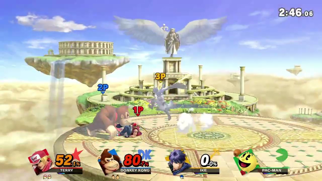 スマブラSP　オンライン対戦　テリーvsドンキーコングvsアイクvsパックマン