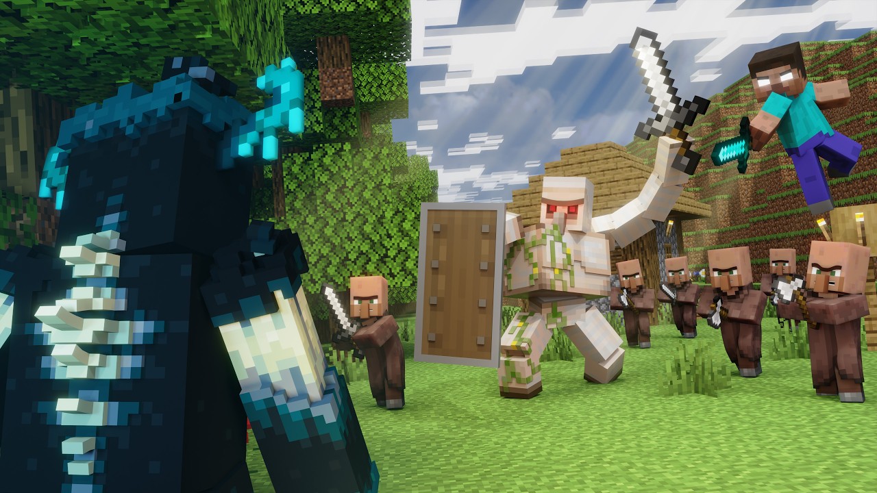 Warden VS The Village! - Alex And Steve Life (Minecraft Animation)