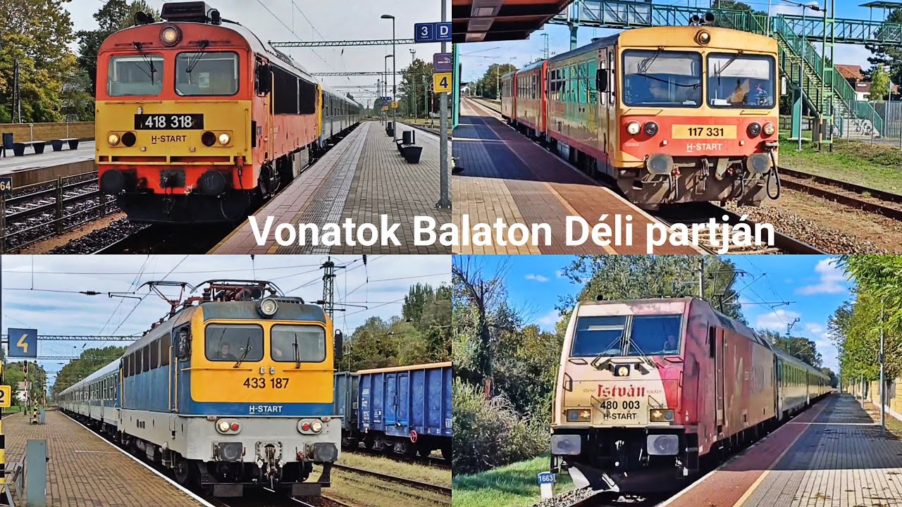 Vonatok a Balaton déli partján