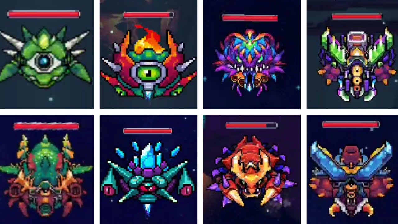 Galaxiga All Mini Bosses