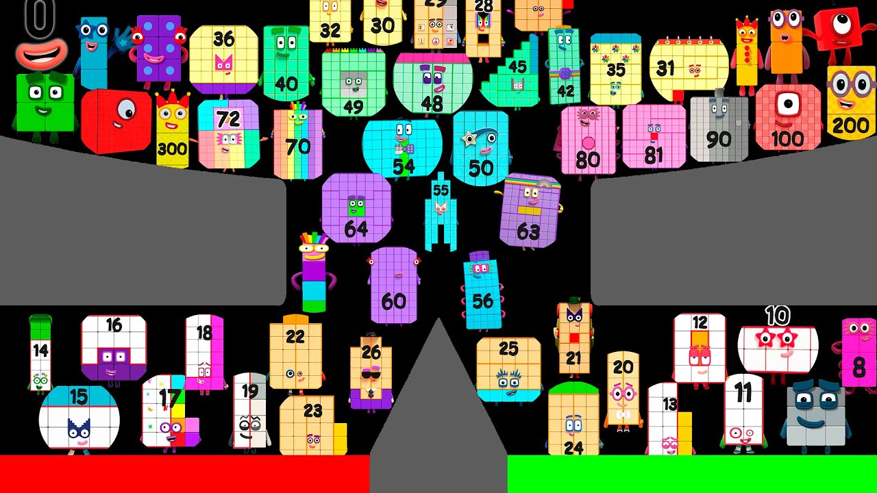 50 NEW Numberblocks Marbles Tournament in Algodoo Marble Race! Numberblocks Marbles - Who will win?