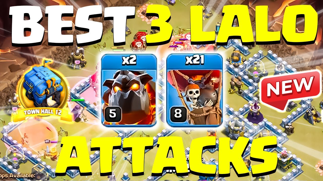 Best 3 Ways To Lavaloon Attack Th12 | Th12 Lalo Attack | Coc