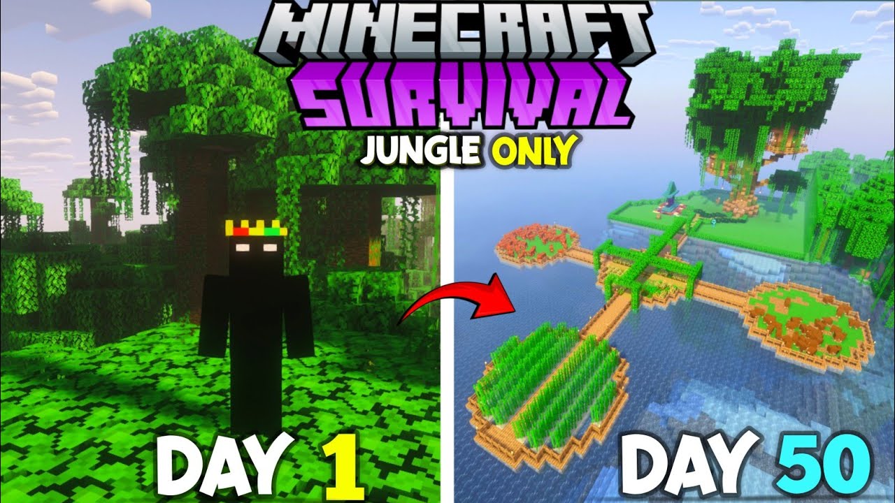 I Survived 50 Days In a JUNGLE ONLY WORLD in Minecraft Survival (Hindi) | MR RONNY |