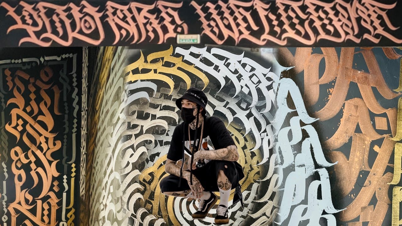 @Burnzyart 🔥🔥🔥 CREATING full shop calligraffiti, collaboration with my bro, out here in porto.