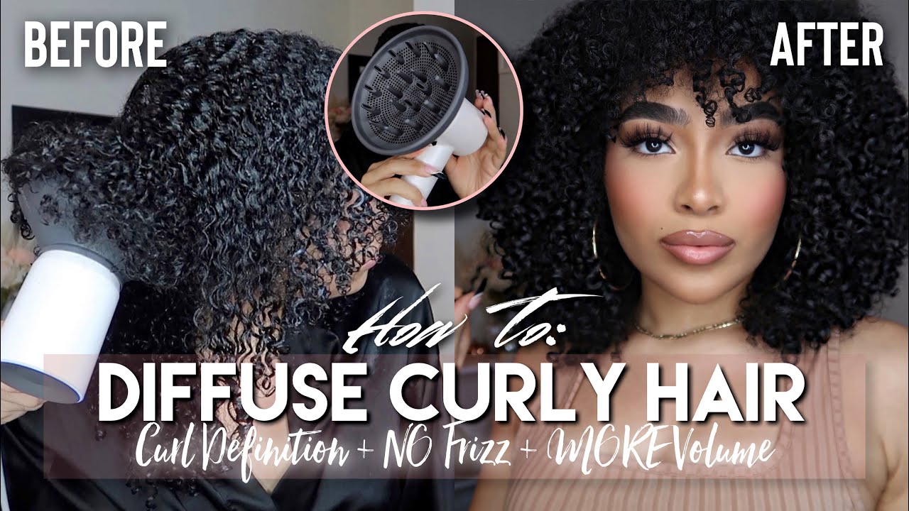 HOW TO: DIFFUSE CURLY HAIR | NO FRIZZ + CURL DEFINITION + MORE VOLUME | Ft. Laifen | AMAZON FINDS