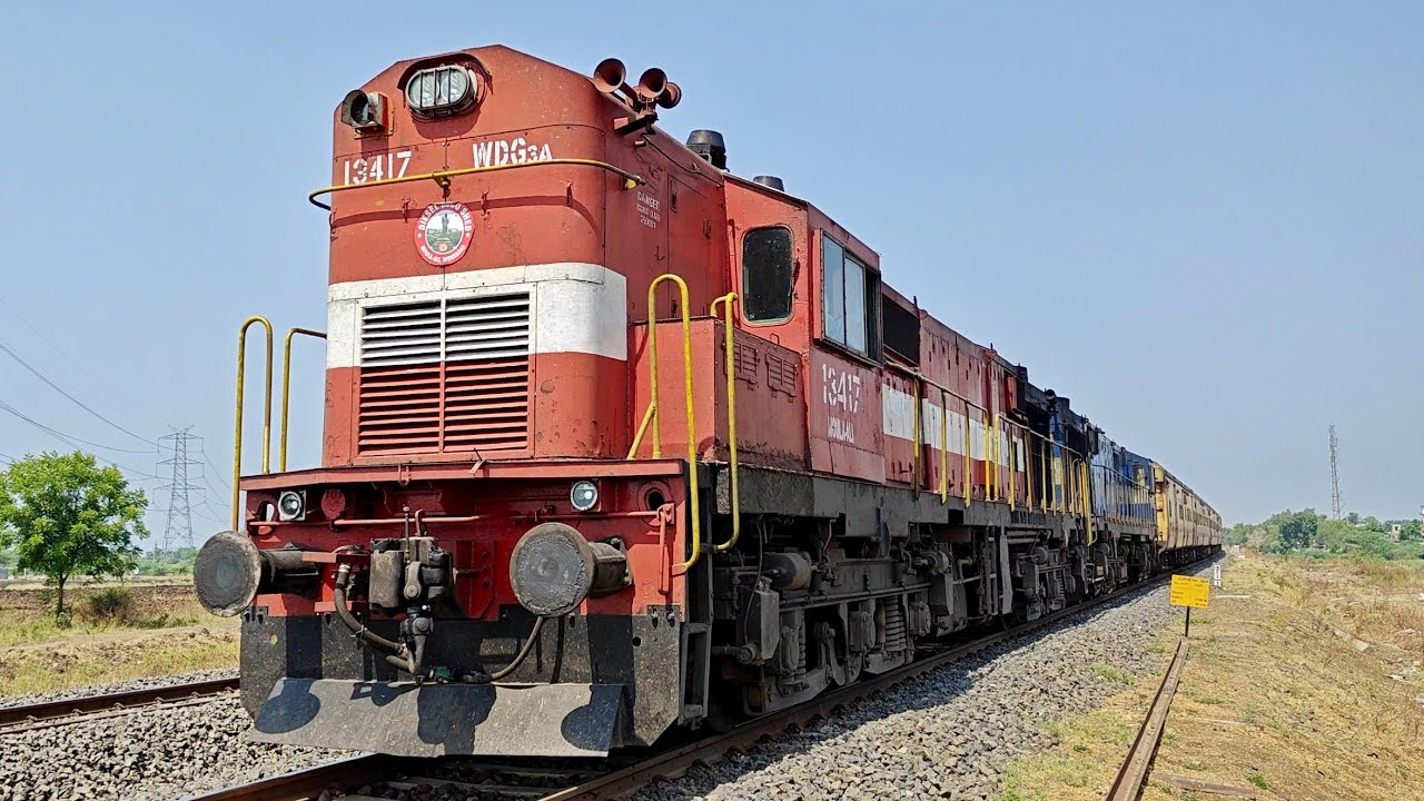 Parbhani - Nanded Express with WDG3A ALCO Diesel Locomotive | Train Videos Indian Railways 