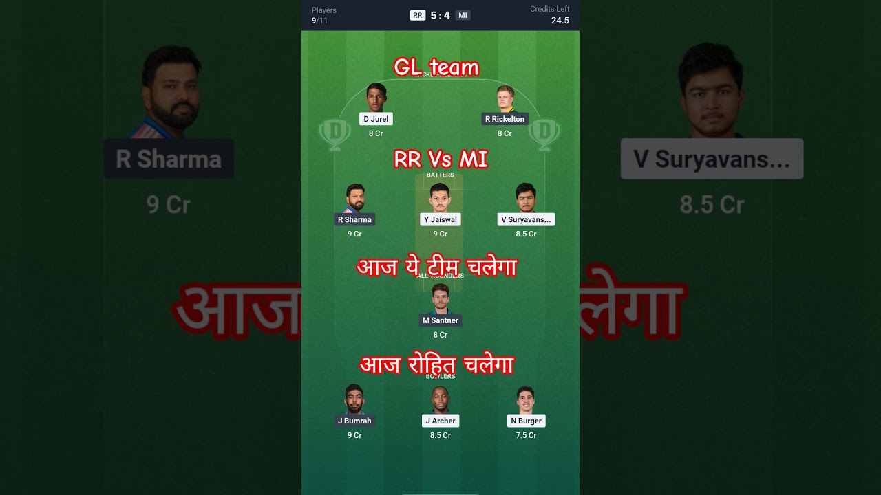 RR Vs MI match prediction dream11 fantasy 😈 TATA Ipl prediction #fantasy #rr #prediction #mi #rrvsmi