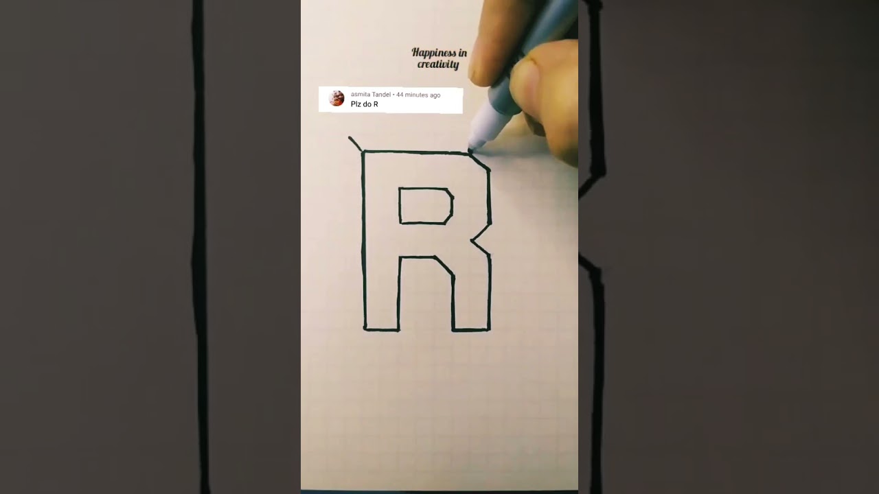 3d drawing letter R | #shorts