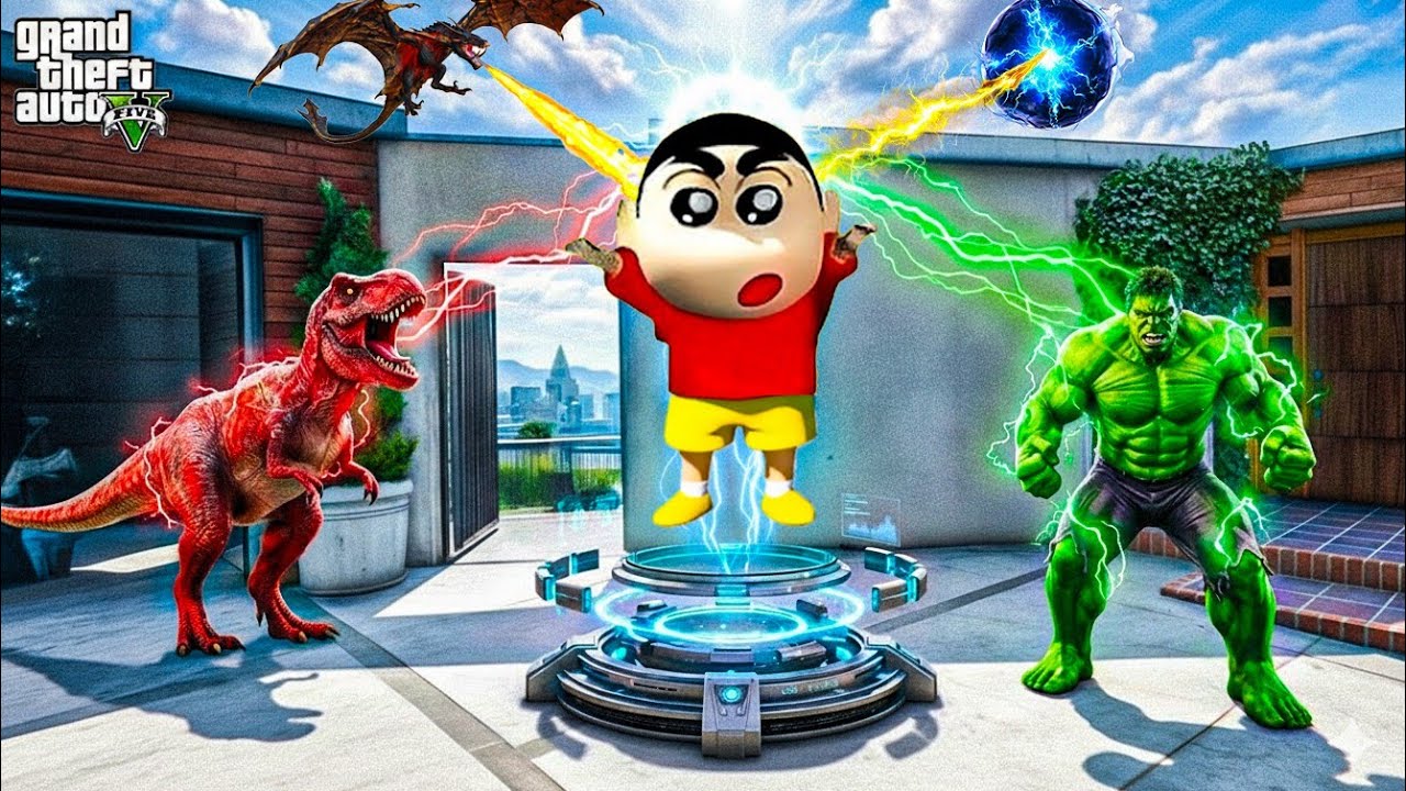 Franklin Shinchan Doraemon Turns into Superman in Gta V in Telugu 