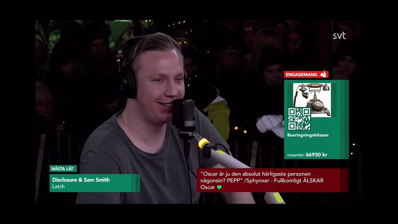 Oscar busringer, del två. Oscar är i buren. Musikhjälpen 2023.