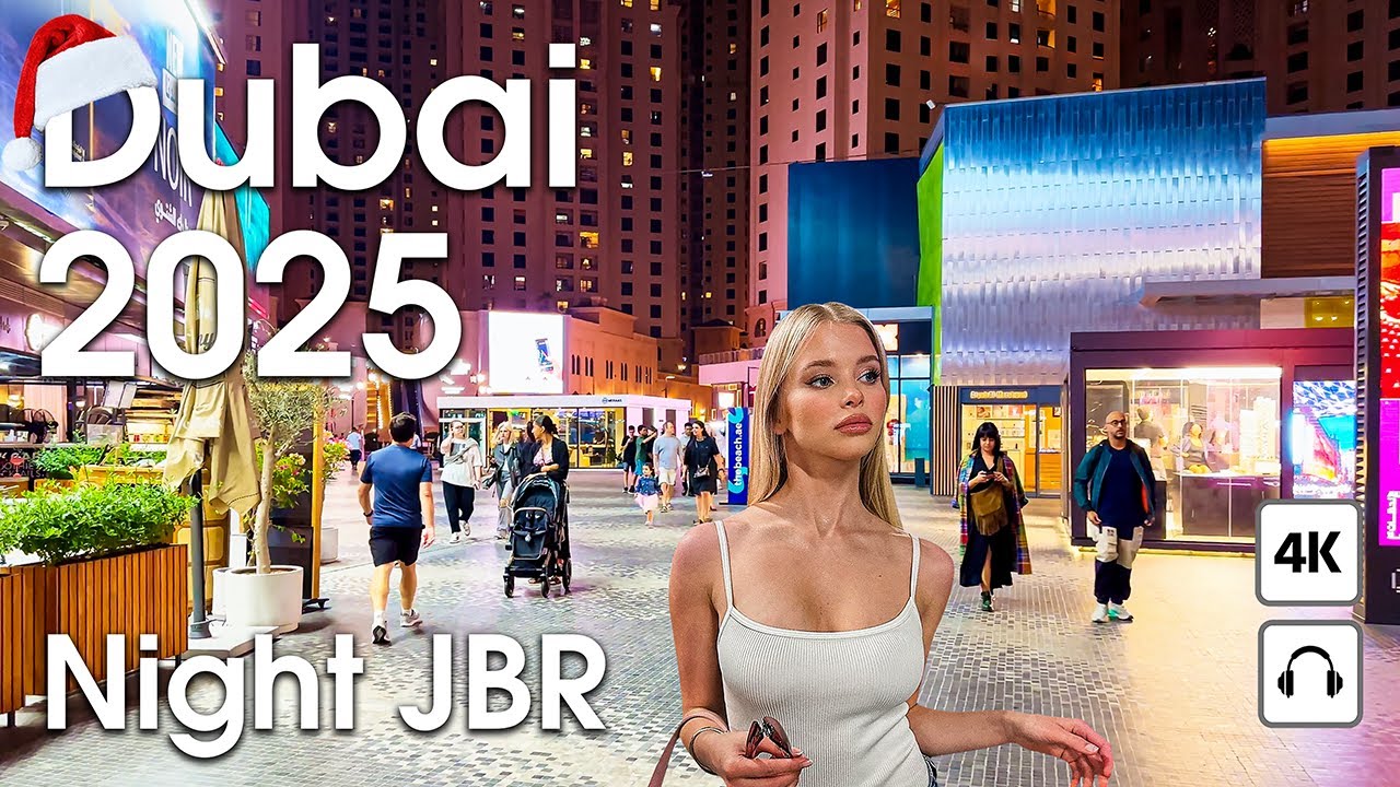 Dubai 🇦🇪 Luxurious Night Walk: JBR, Bluewaters Island [4K] Walking Tour Compilation