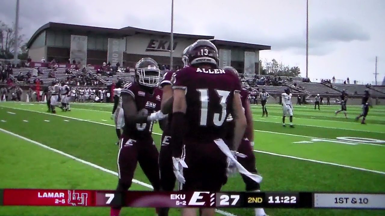 Eastern Kentucky QB Parker McKinney 23 yard TD pass to Dakota Allen vs. Lamar