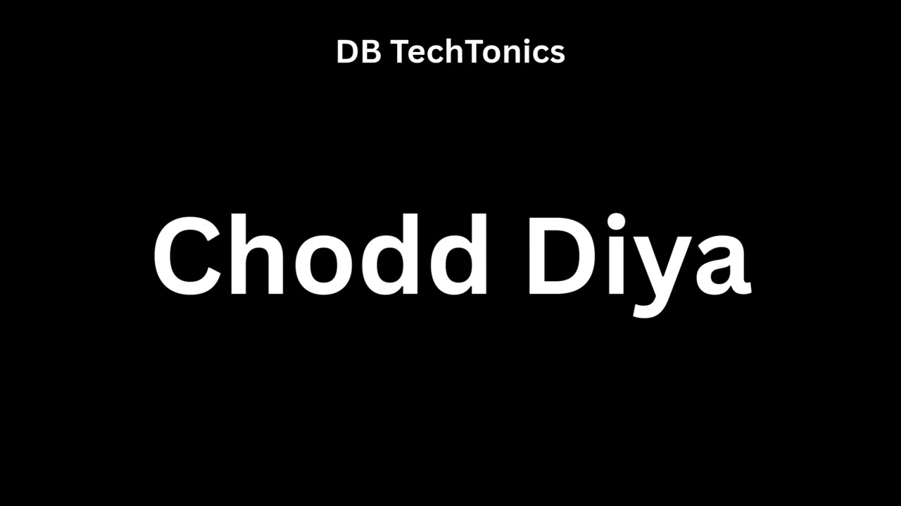 Chodd Diya | Cover by Dishant | Arijit Singh | Tanujoy | DB TechTonics