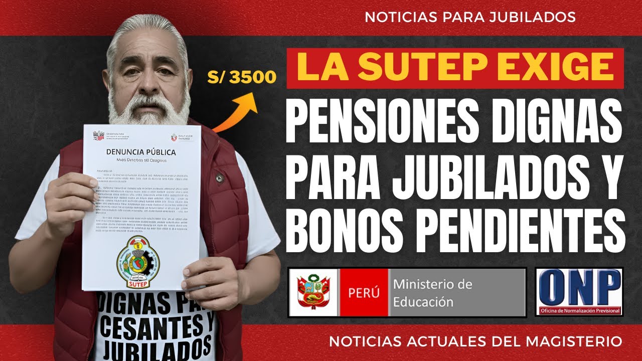 ¡URGENTE! SUTEP EXIGE PENSIONES DIGNAS DE S/3500 Y 6% DEL PBI | MOVILIZACIÓN 30 DE ENERO 2026