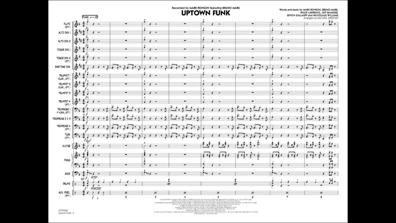 Uptown Funk arranged by Michael Sweeney