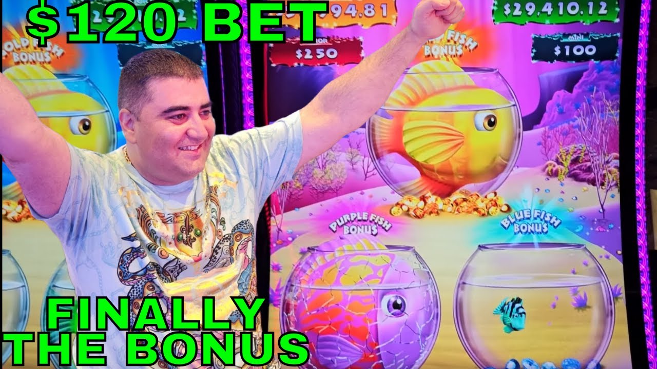 OMG I Got All 3 POTS BONUS On $120 Spin At GOLD FISH DELUXE