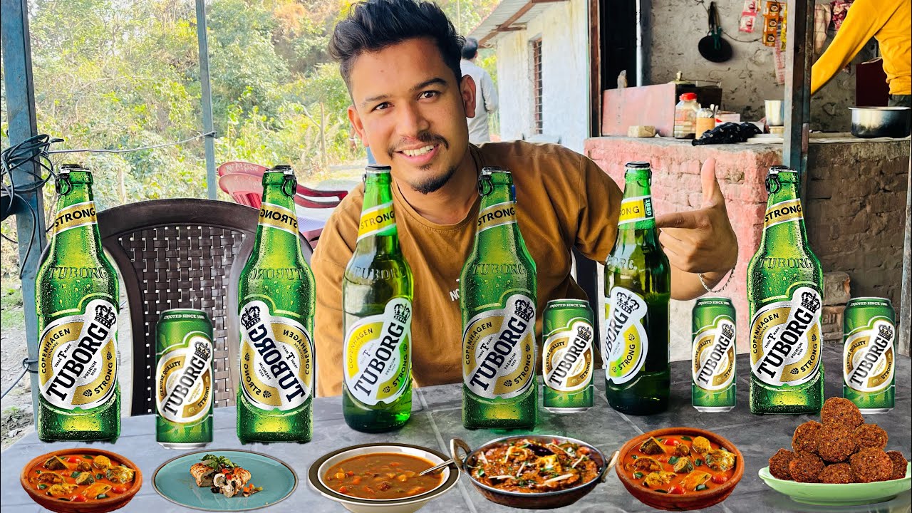 TUBORG BEER WITH CHICKEN CURRY  || Beer Review 