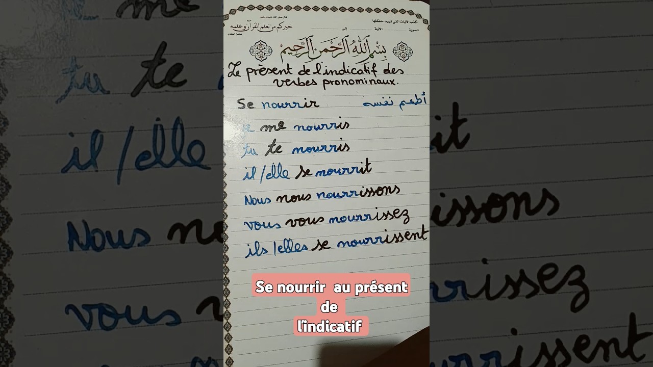 se nourrir  au présent de ľindicatif