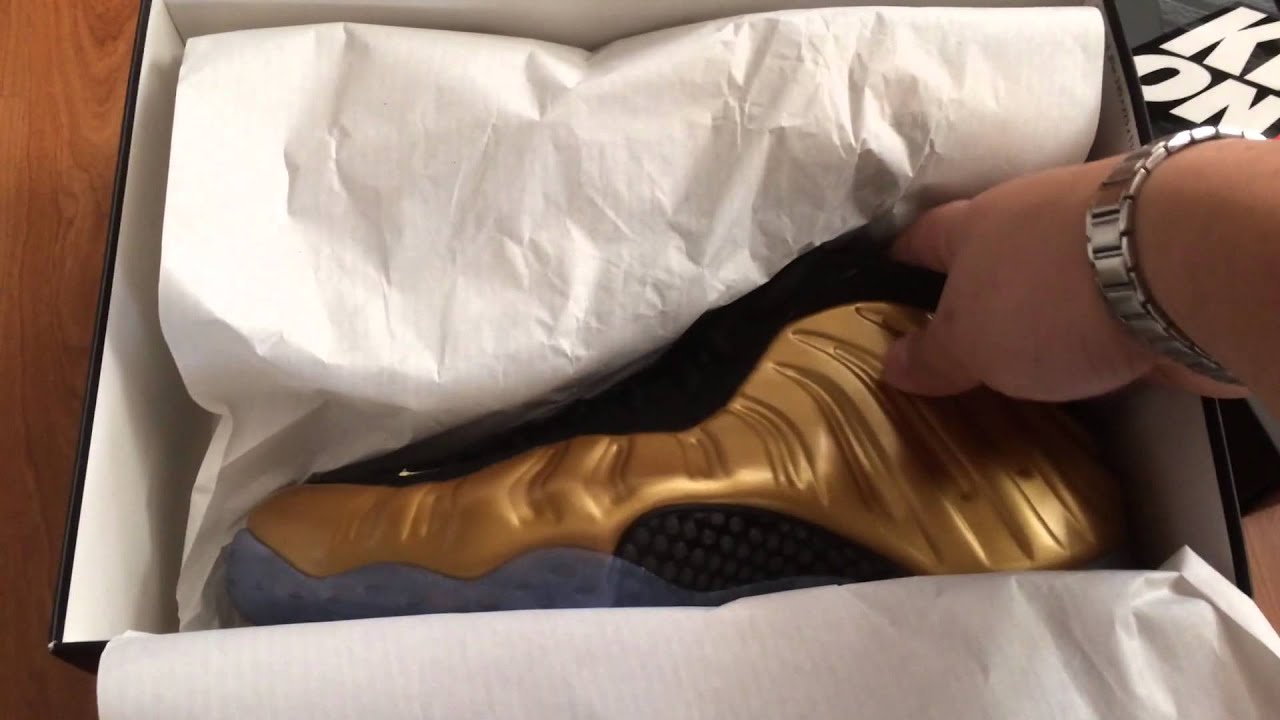 Air Foamposite One Metallic Gold with matching KicksOnFire Shirt Pick Up Review