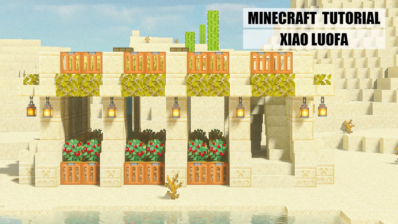 Minecraft Tutorial: How To Build a Desert wind double-layer farmland【LUOFA】