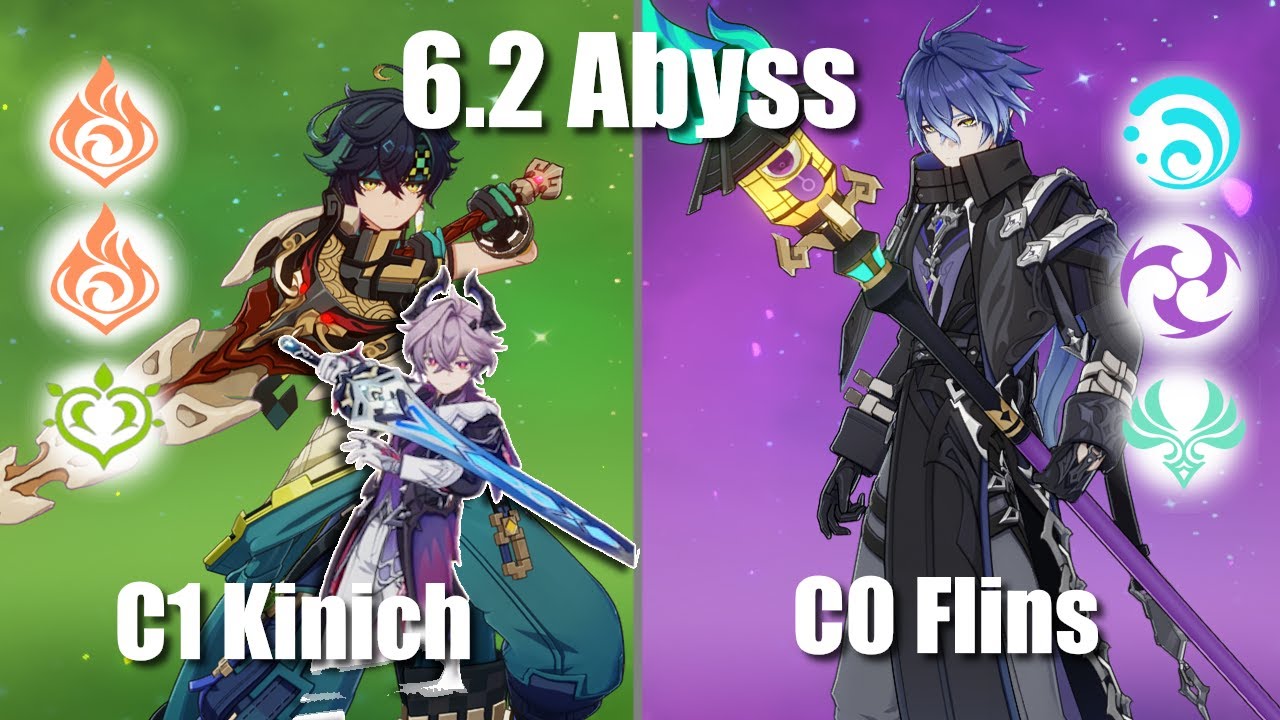 Kinich Burning and Flins Lunar-Charged | 6.2 Abyss (Genshin)