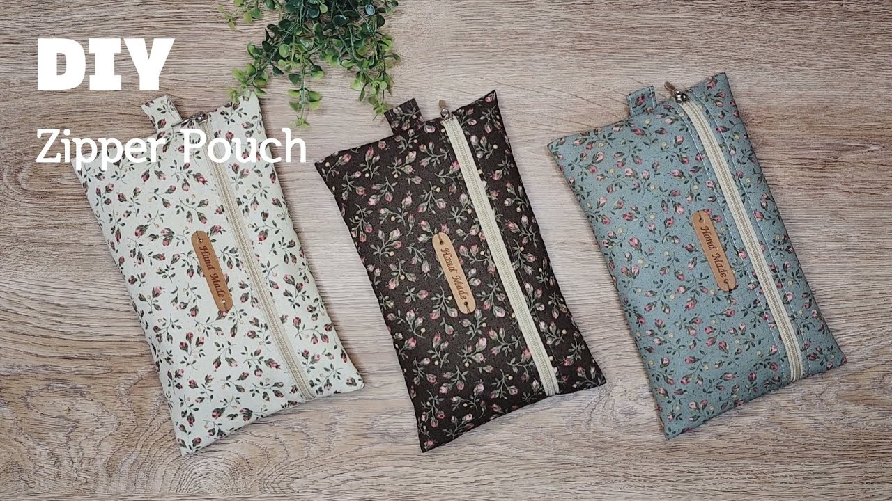 [ DIY ] 초보자도 빠르고 쉽게 지퍼 파우치 만들기ㅣ간단하게 화장품 파우치 만드는 방법ㅣZipper Pouch Sewing @DIY_SOMSSI