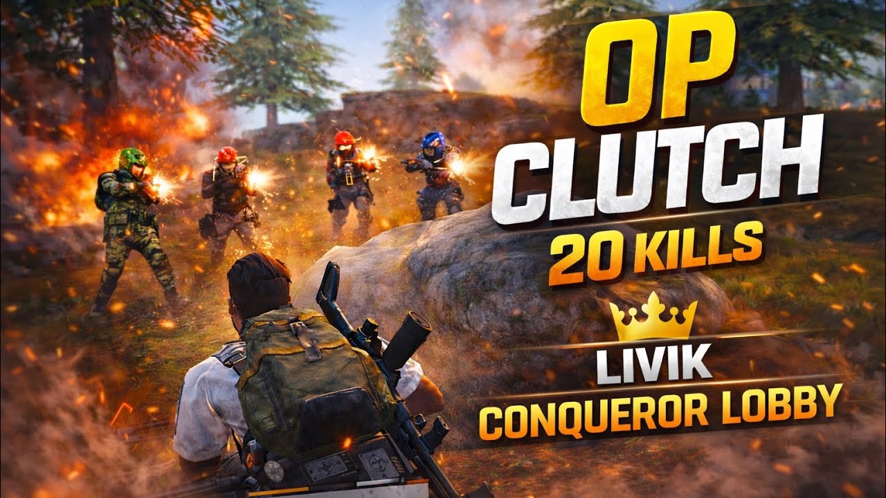 OP CLUTCH in LIVIK 😱 | 20 Kills Conqueror Lobby 🔥 BGMI Gameplay
