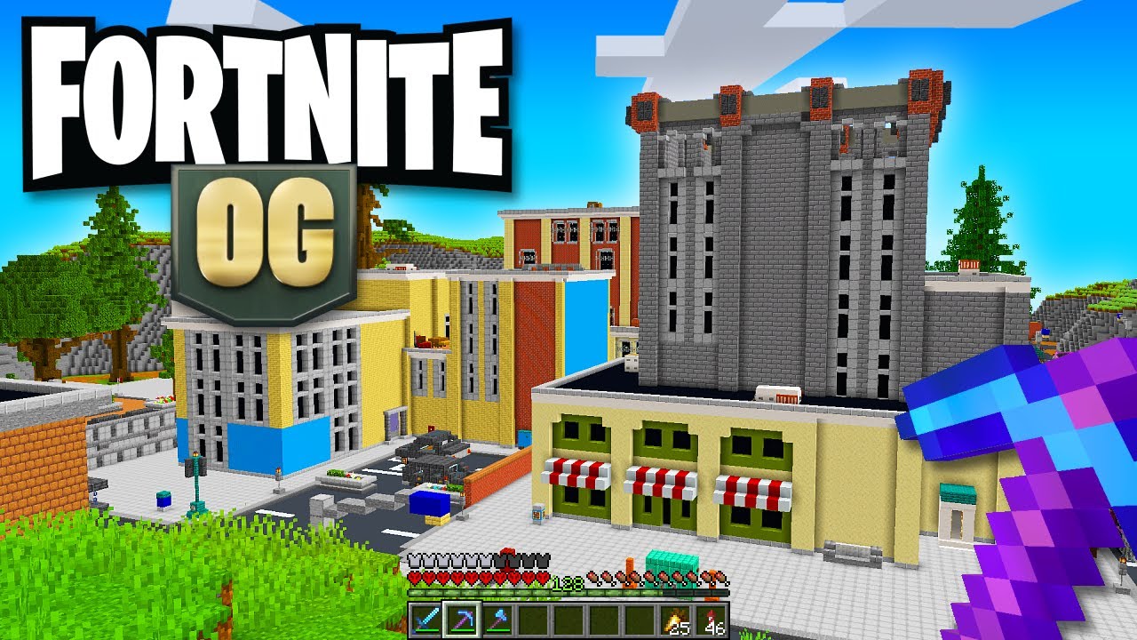 I Built TILTED TOWERS from OG Fortnite in Minecraft!