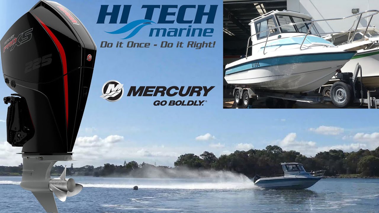 Mercury ProXS V8 225hp Versus Mercury Verado 300hp water test Hitech Marine