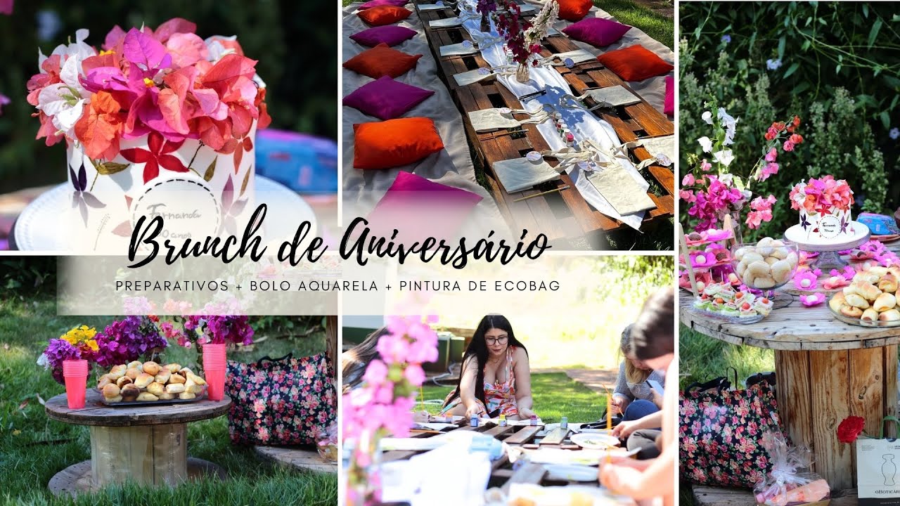 Brunch de aniversário 30 anos + preparativos + decoração + pintura de ecobags + bolo aquarela | vlog