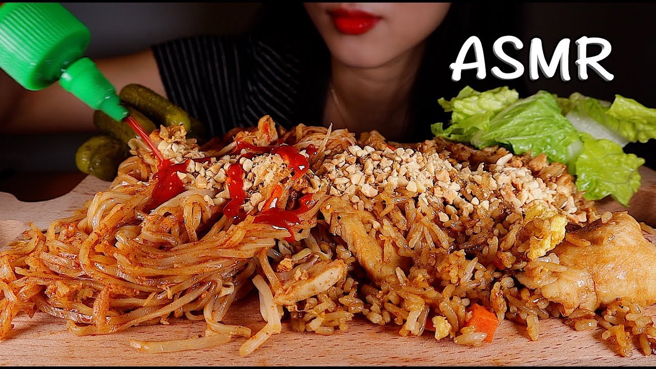 ASMR Thai Express Chicken Pad Thai & Chicken Fried Rice 타이익스프레스 치킨팻타이 치킨볶음밥