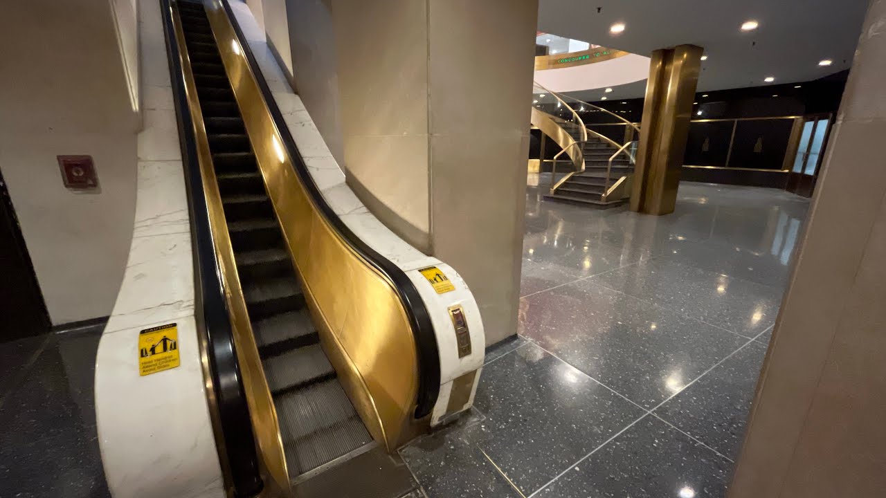 Skinny Westinghouse Up Escalator + Round Staircase At Rockefeller Center In Manhattan NY (6/21/2024)