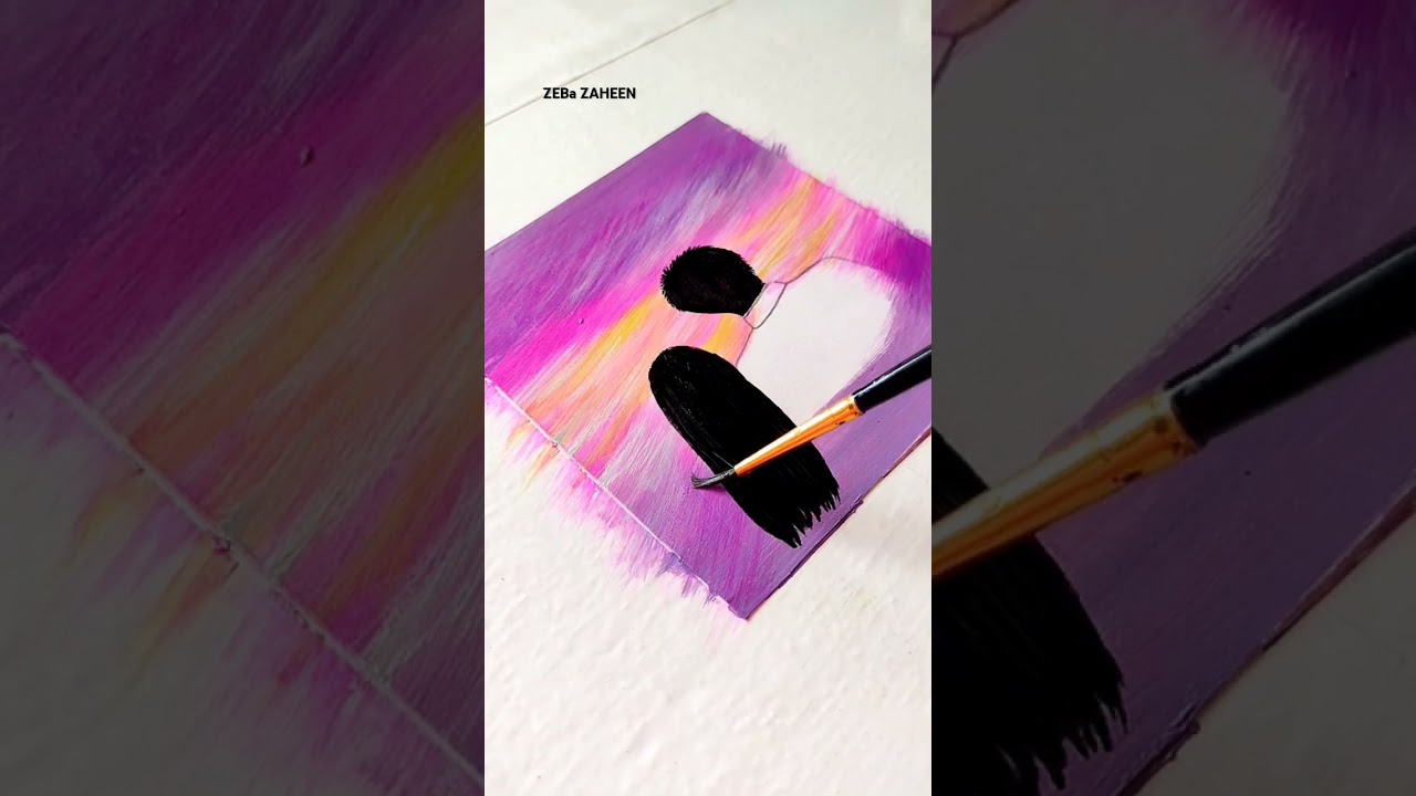 Cutest couple Painting || #painting #romantic #couple #shorts