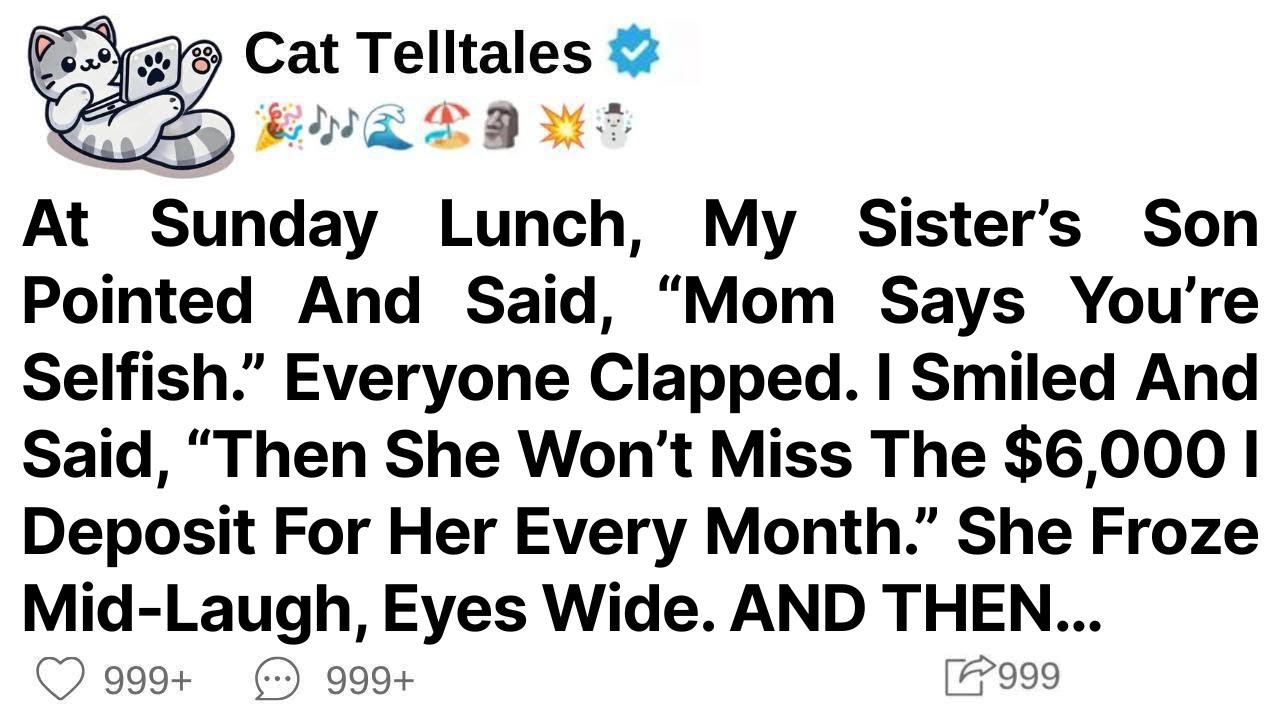 At Sunday Lunch, My Sister’s Son Pointed And Said, “Mom Says You’re Selfish.” Everyone Clapped.