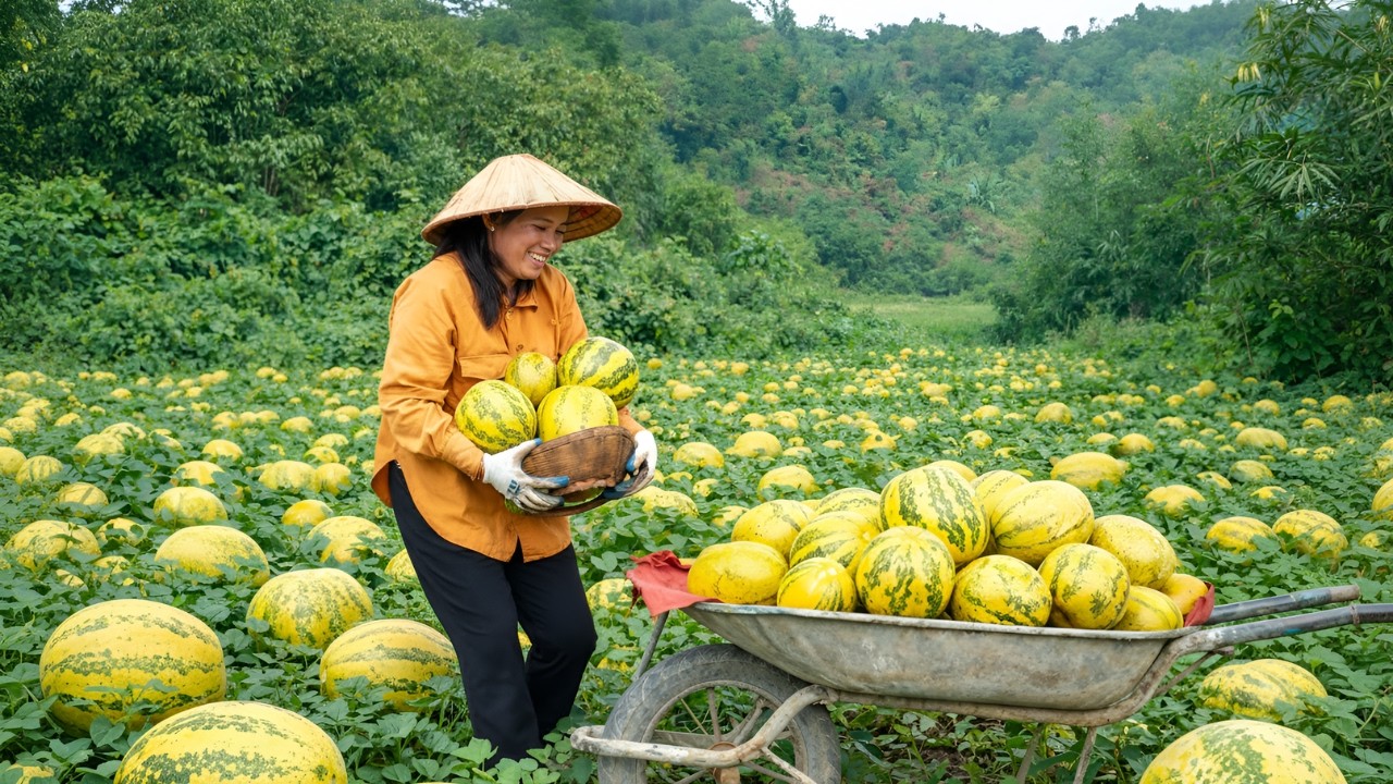 Harvesting the honeydew melons to sell - How to make delicious sticky rice cakes, I'm sick