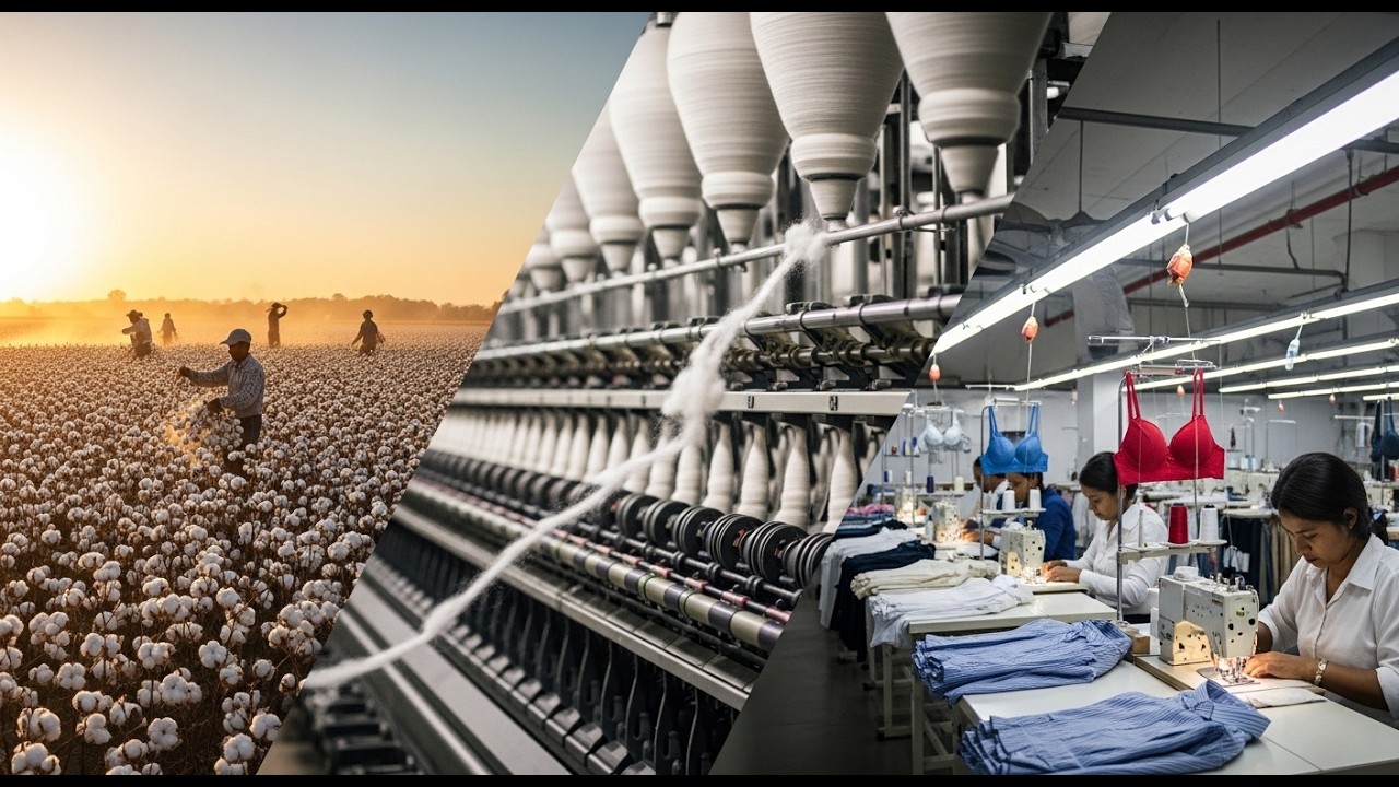 How Cotton Becomes Clothes in a Modern Factory – From Field to Fabric (Full Process)